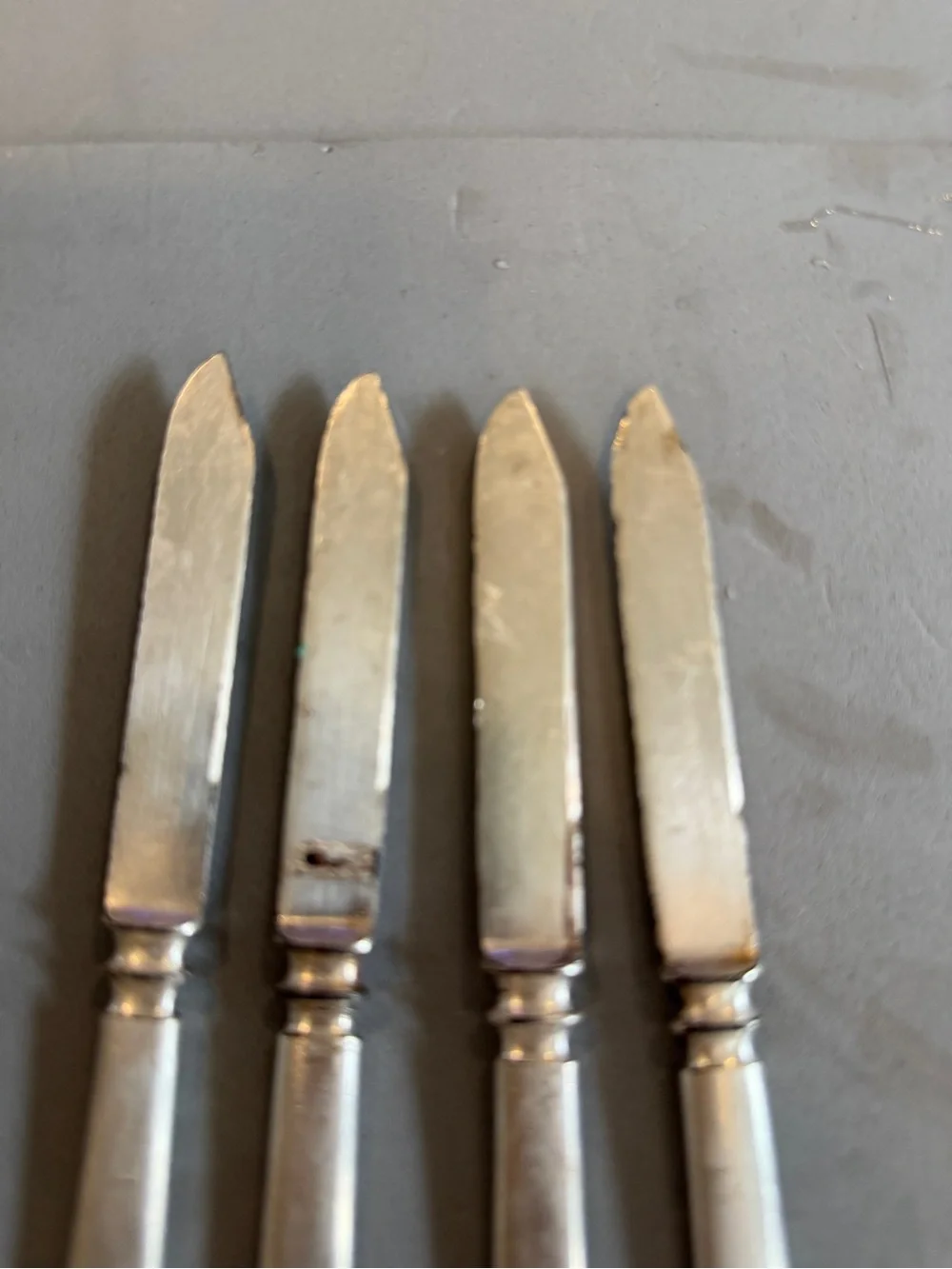 Set of 4 Classic Stainless Steel Butter Spreaders in Silver